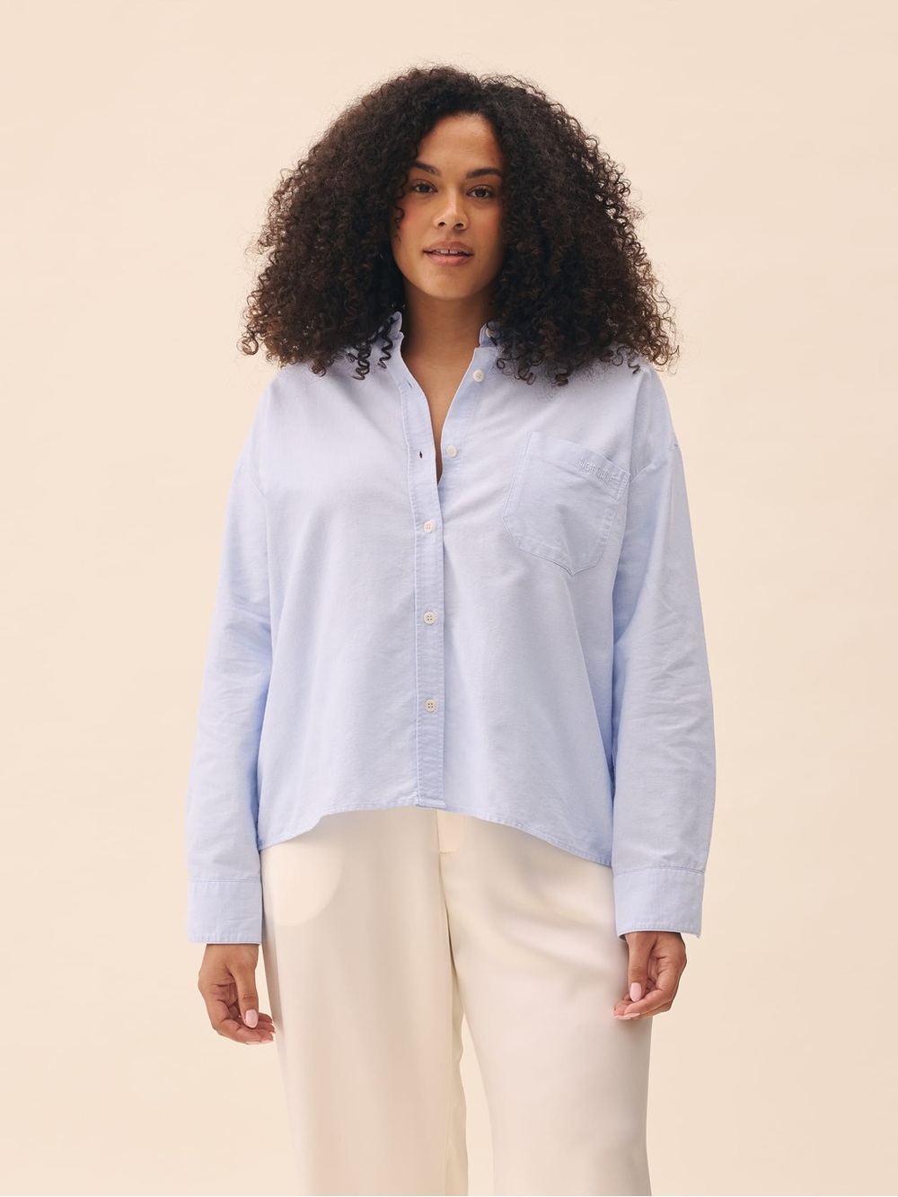 Djerf Avenue Breezy Shirt Blue Size Large